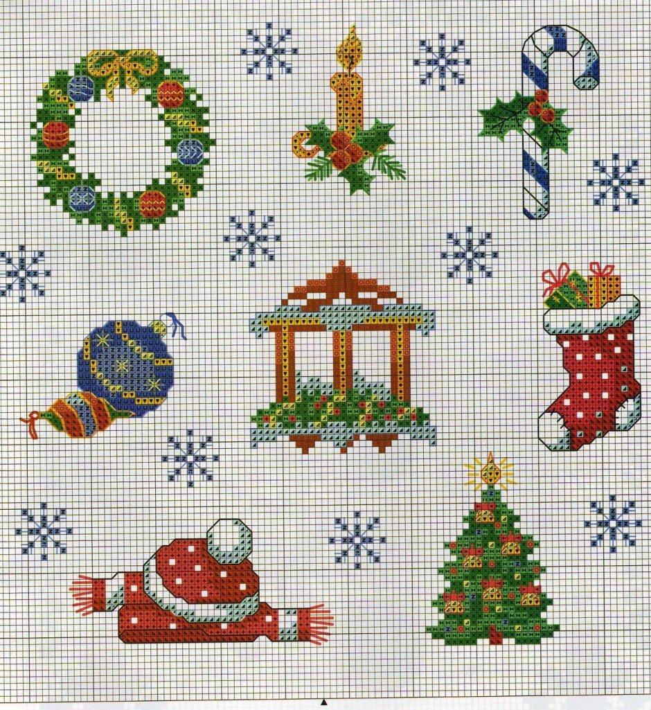Пинкип схемы вышивки крестом новогодние
