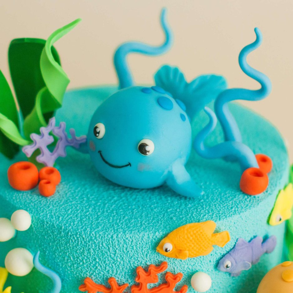Детский торт подводный мир