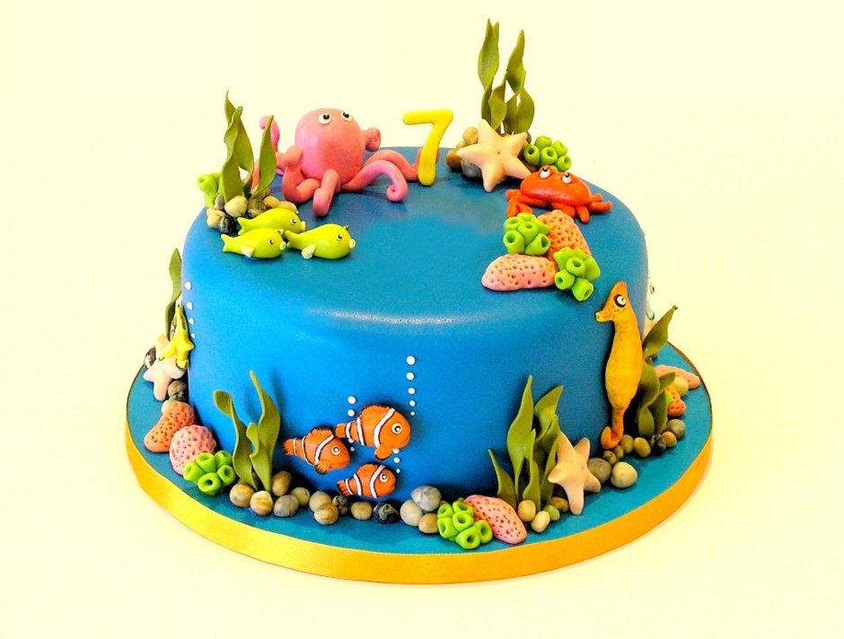 Торты на день рождения подводный мир