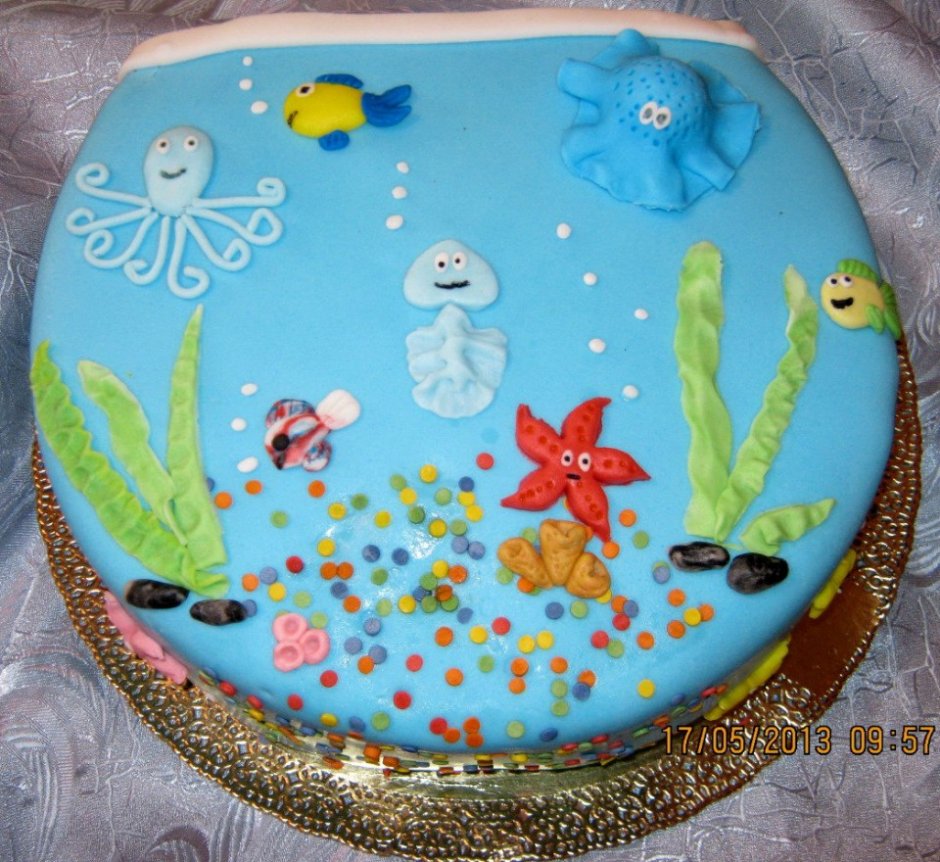 Дизайн торта для девочки подводный мир