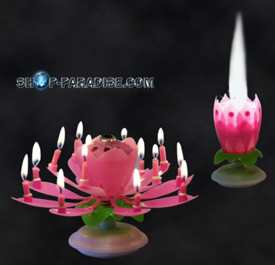 Музыкальная свеча для торта цветок