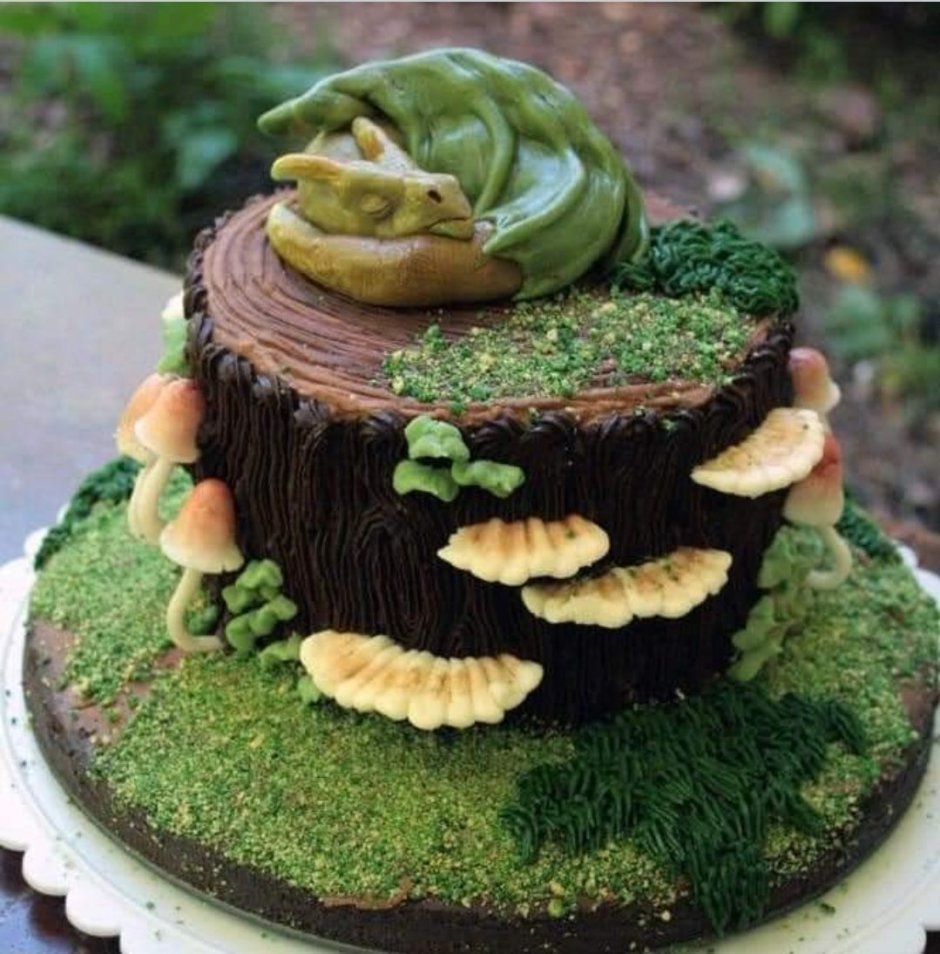 Торт зеленый мох со шпинатом