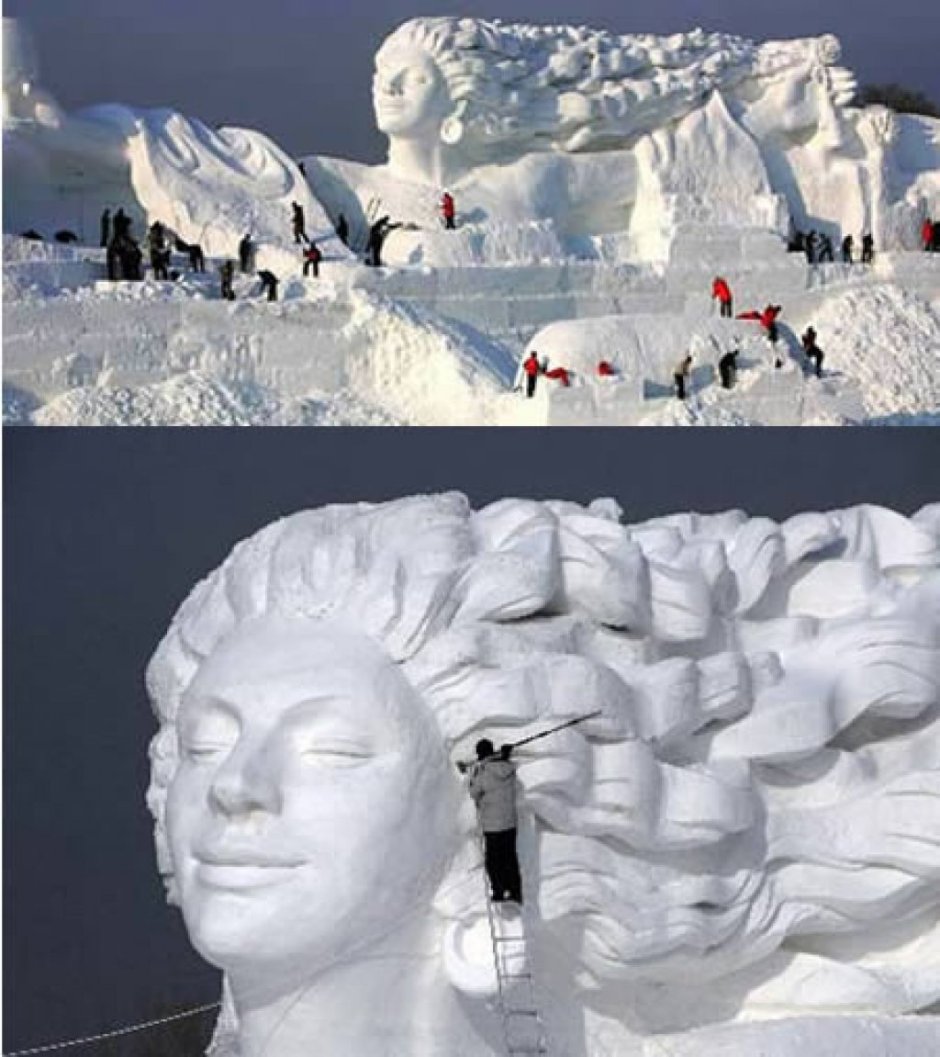 Статуи из снега Сноуден