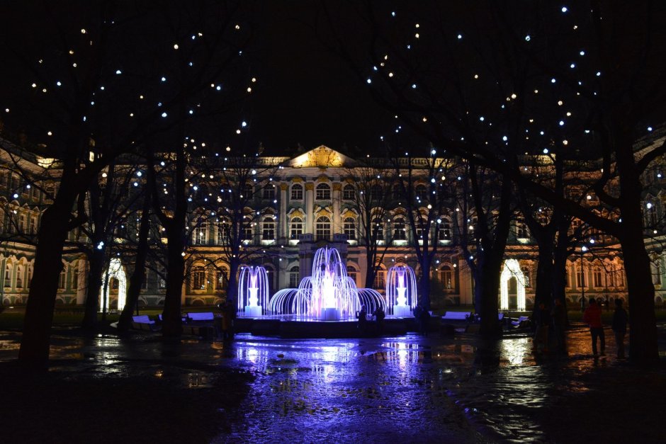 Ночной Санкт Петербург в новый год