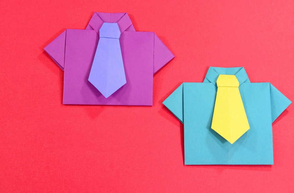 Рубашка для папы легко оригами