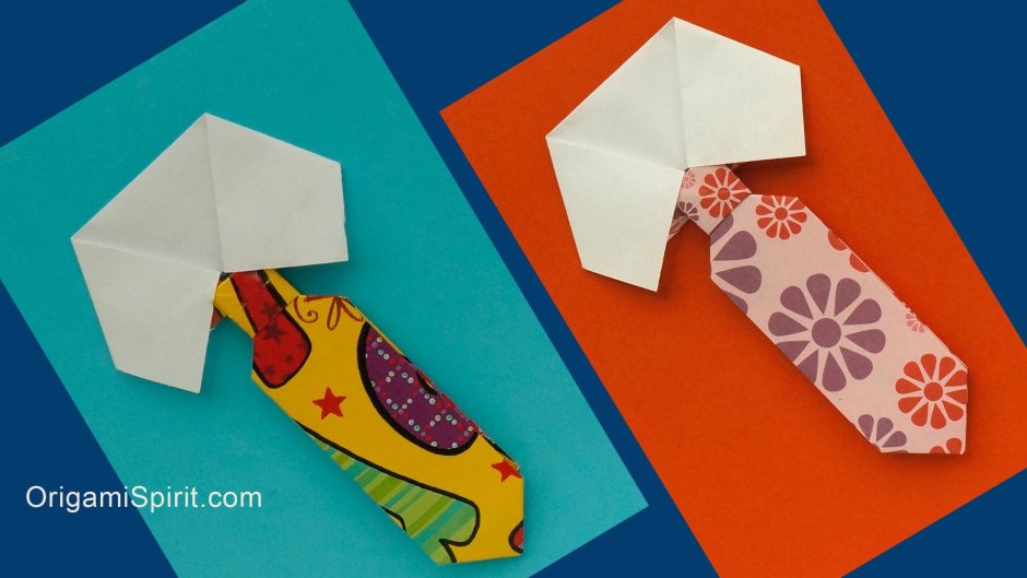 Оригами из бумаги галстук для папы