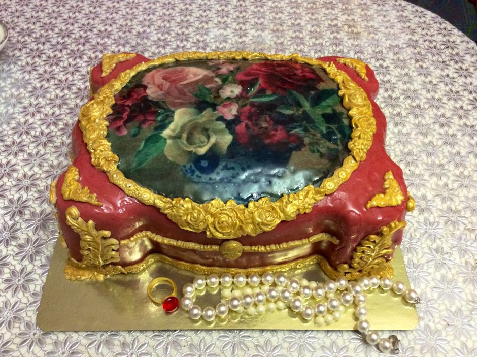 Торт шкатулка с драгоценностями для девочки