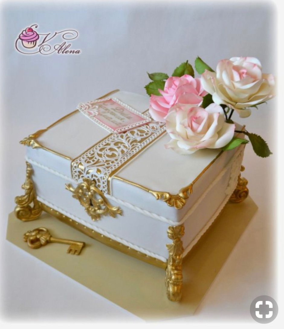 Торт шкатулка с цветами
