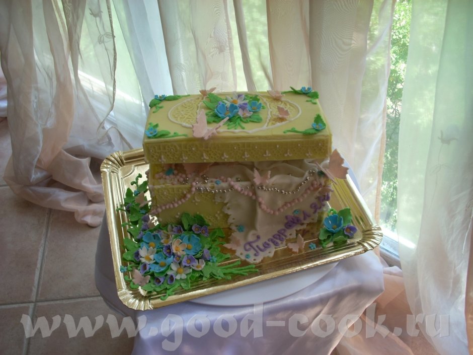 Торт шкатулка с открытой крышкой