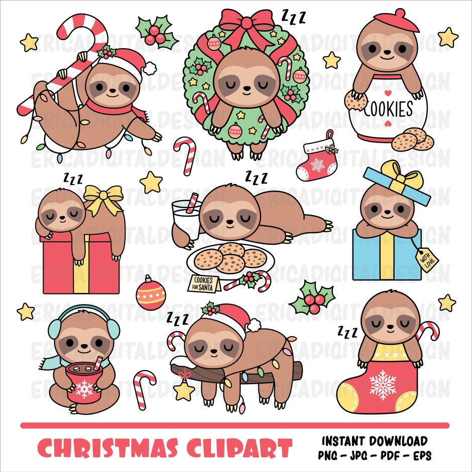 Идеи для бумажных сюрпризов Premium vector Clipart kawaii Christmas cute Chrismas CL