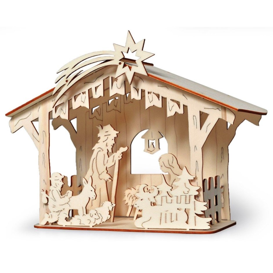Сборная деревянная модель "Рождественский вертеп"