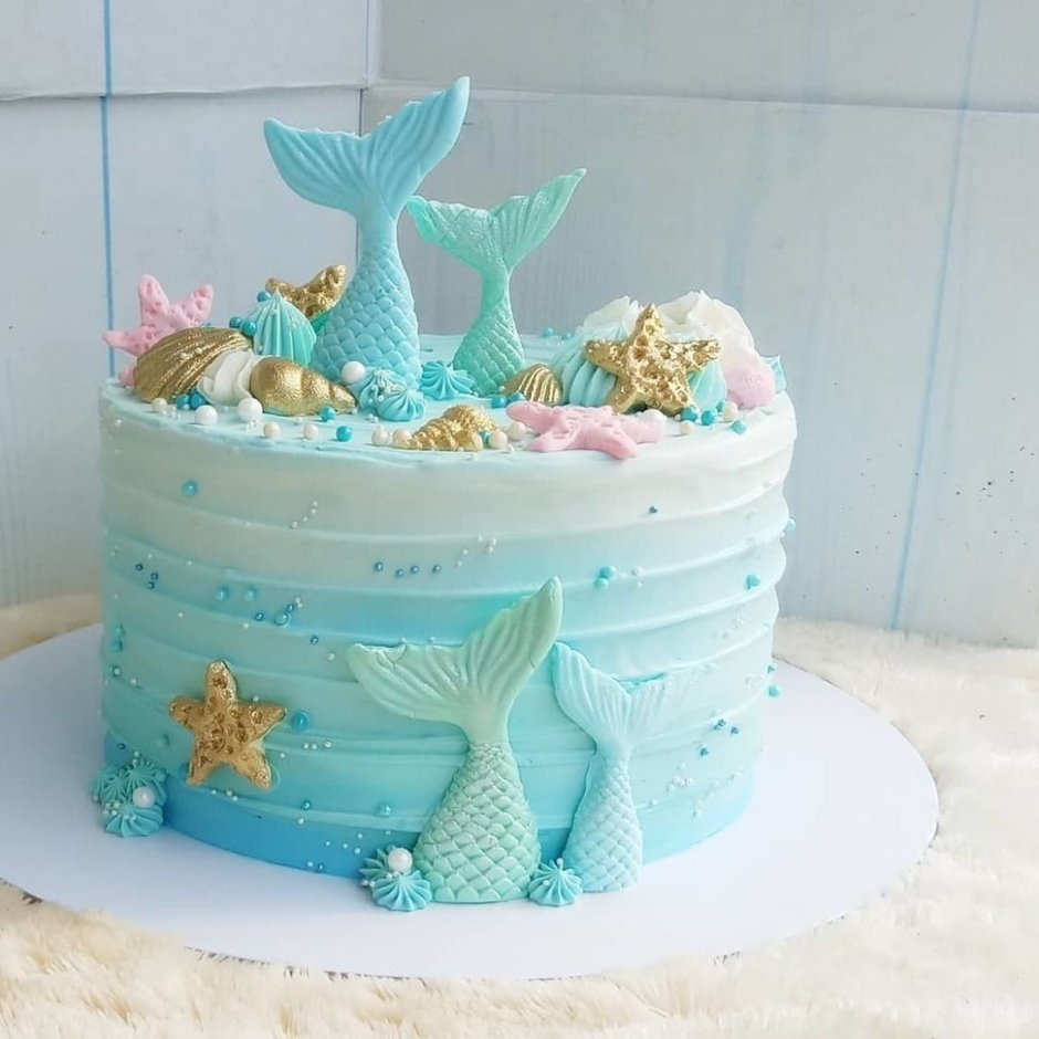 Торт для девочки 7 с русалочкой Ариель