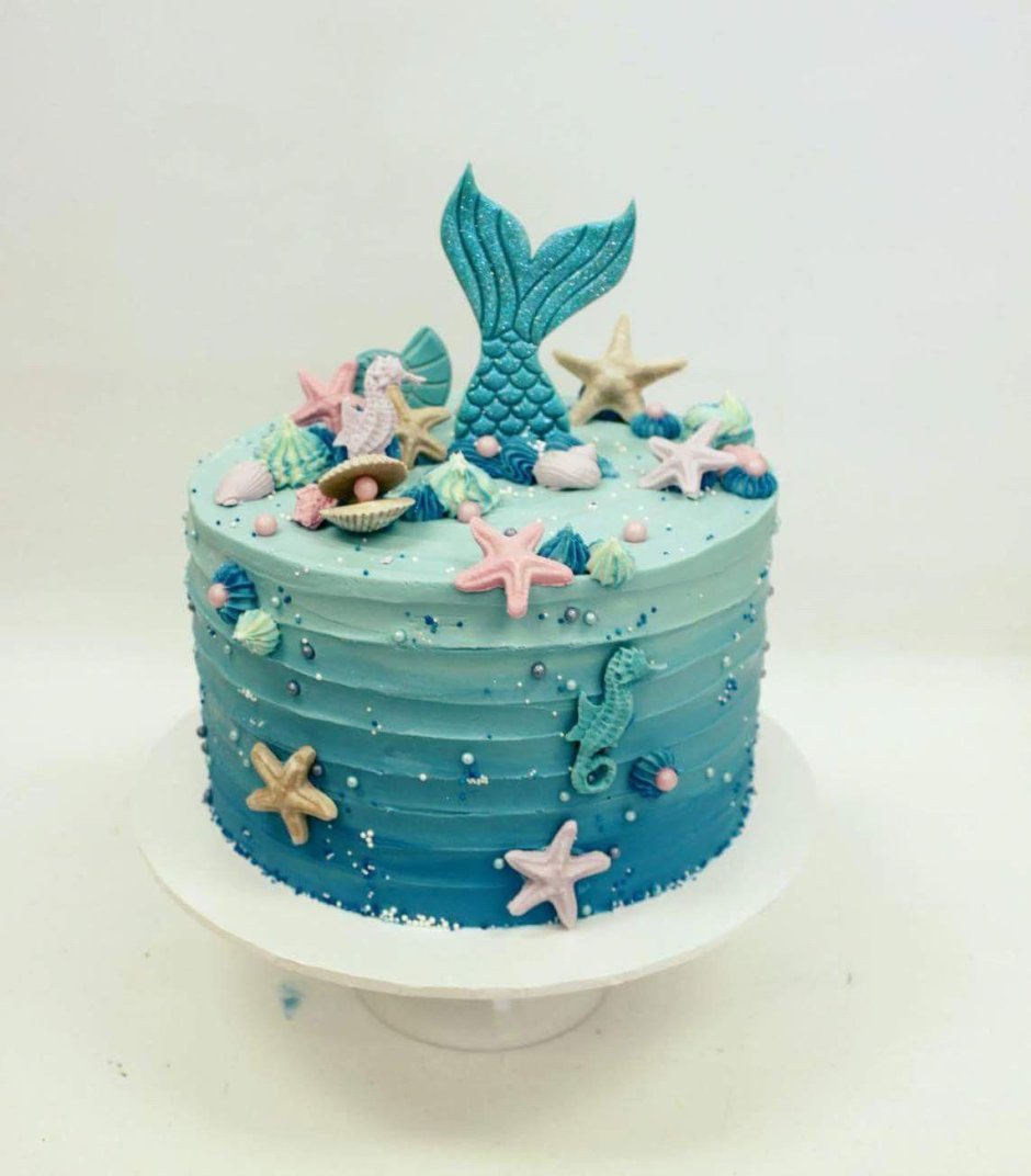 Торт для девочки 4 года на день рождения с русалкой