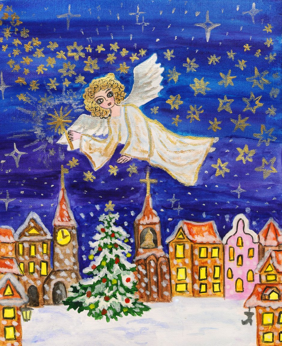 Вифлеемская звезда и ангел Рождество
