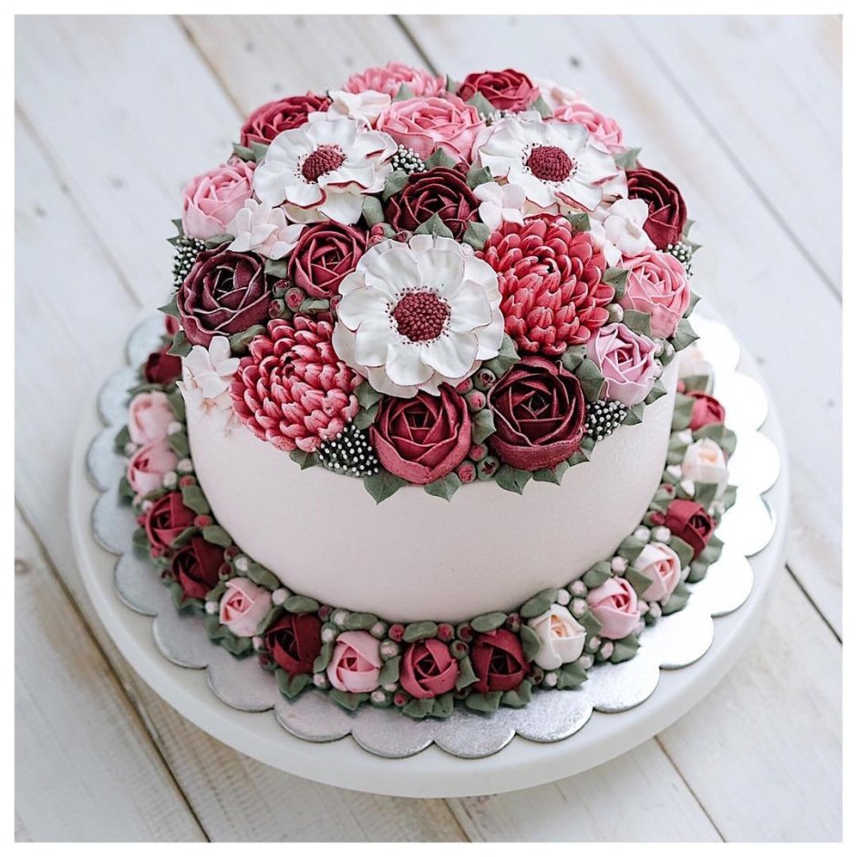Красивые тортики с цветочками