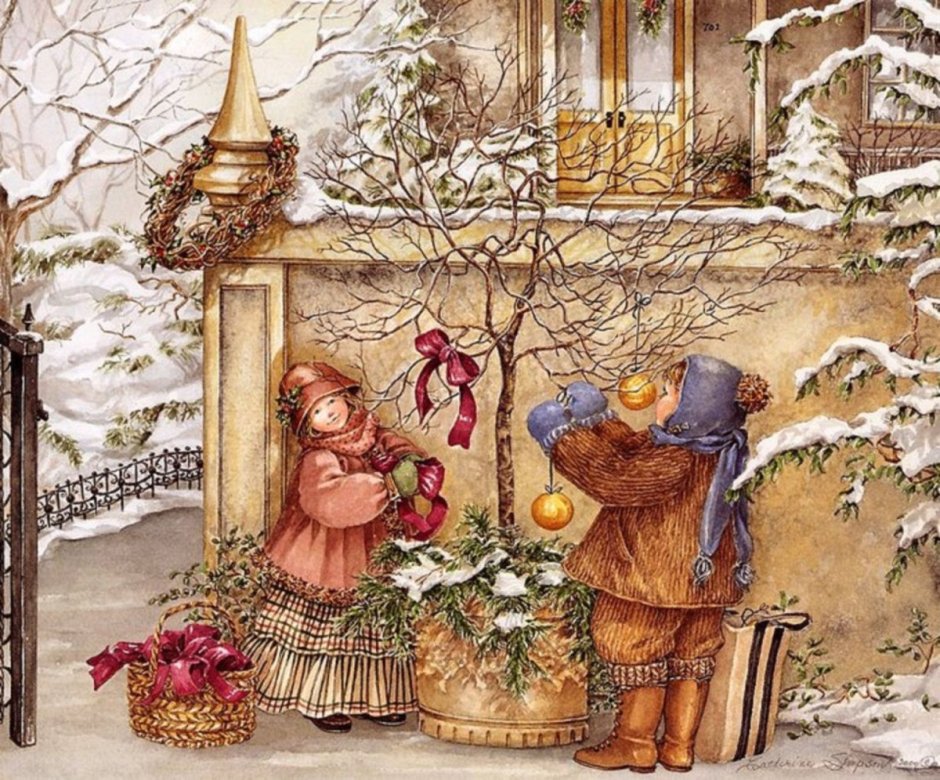 Рождественские иллюстрации Ксения Шафрановская