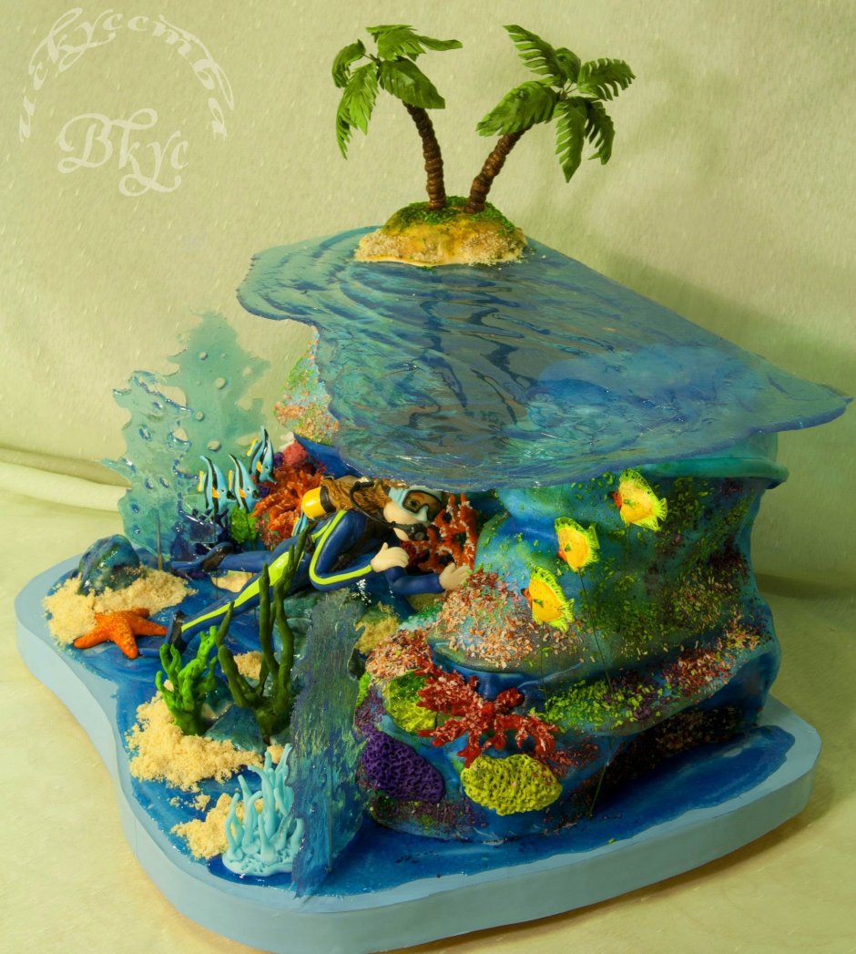 Торт на морскую тему