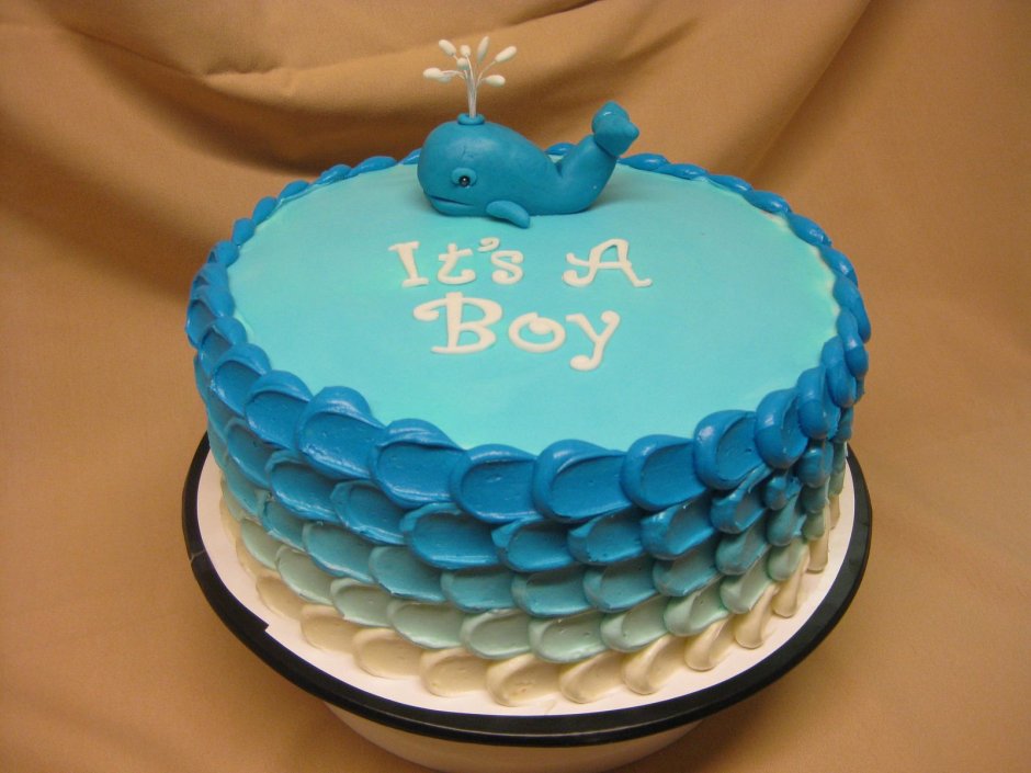 Торт на 1 год мальчику с китом