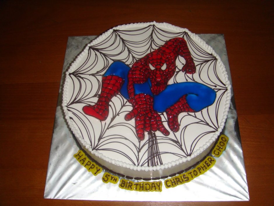 Торт человек паук кремовый