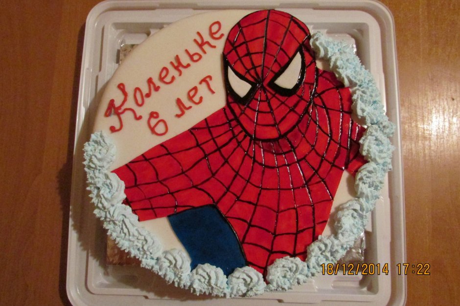Торт для мальчика человек паук из крема