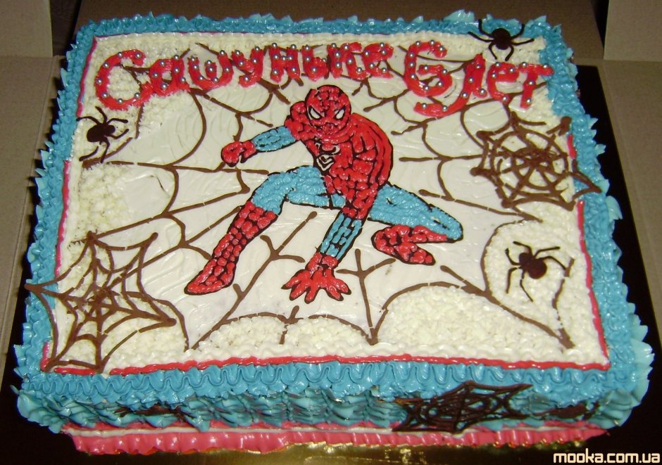 Торт человек паук кремовый