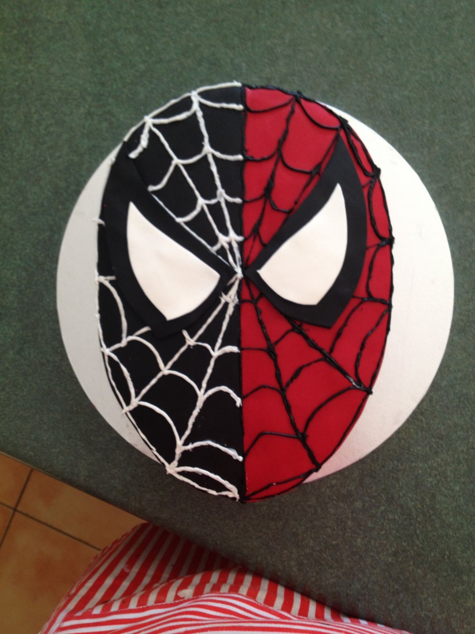 Торт человек паук маска