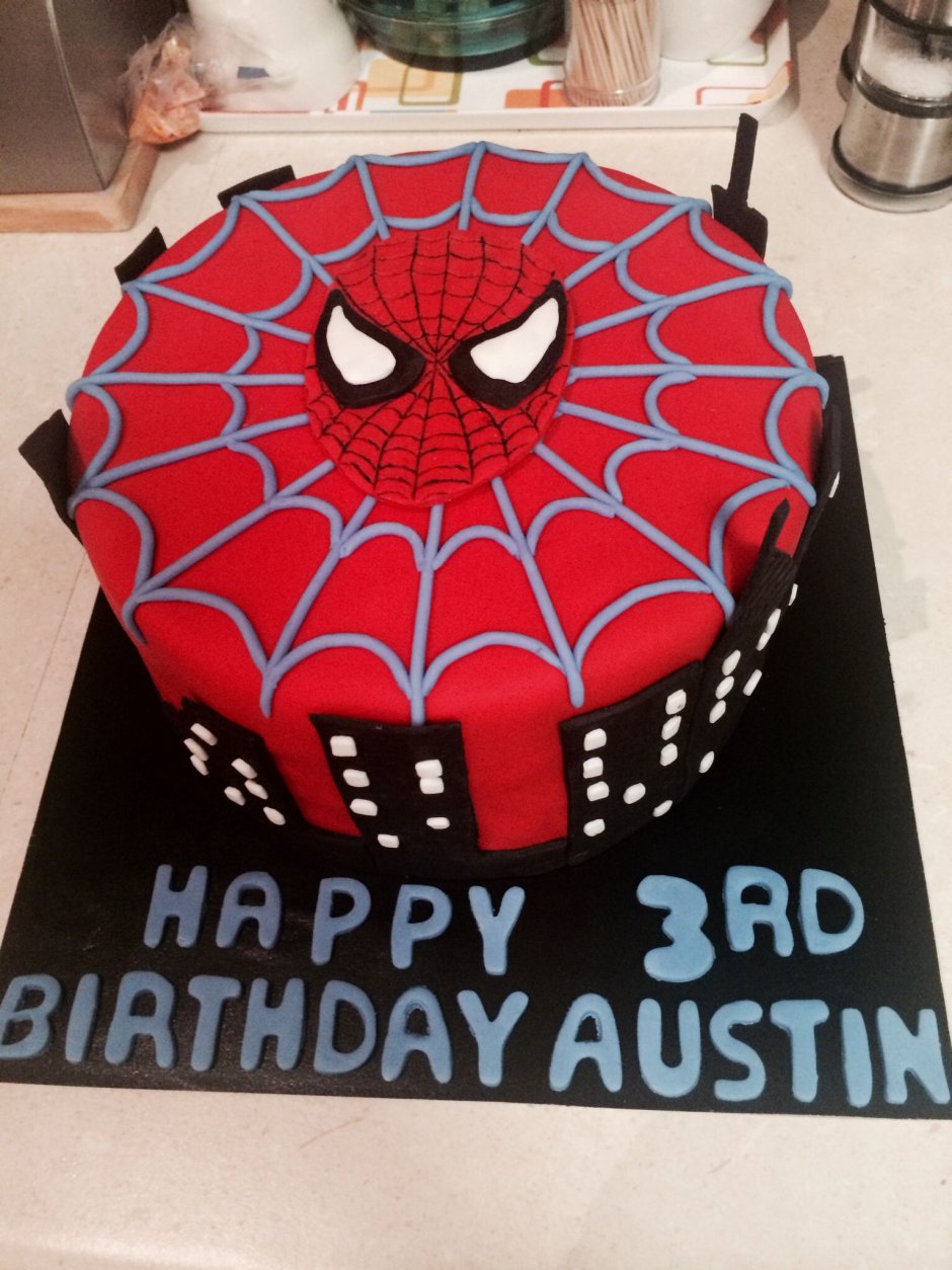 Человек паук Happy Birthday на торт