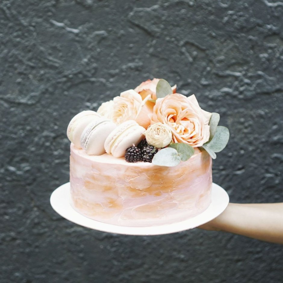 Торт с цветами из БЗК