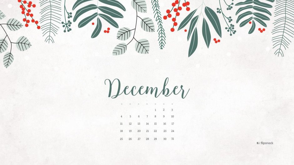 Обои декабрь календарь