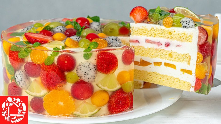 ЖЕЛЕЙНЫЙ торт с фруктами без выпечки