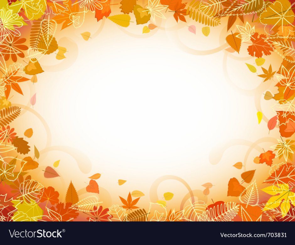 Осенние листочки в круглой рамке