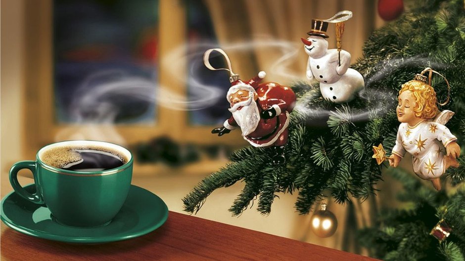 Чашка кофе новый год