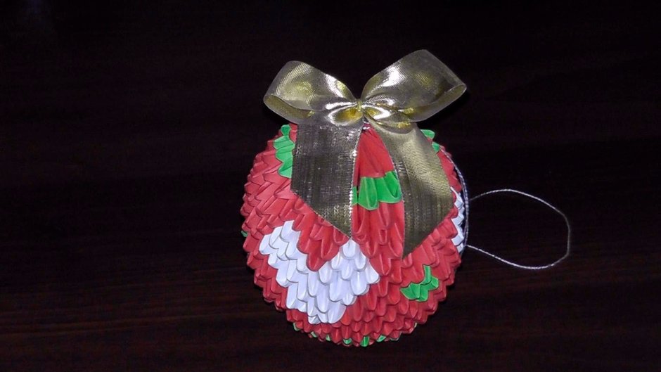 Модульное оригами елочные игрушки