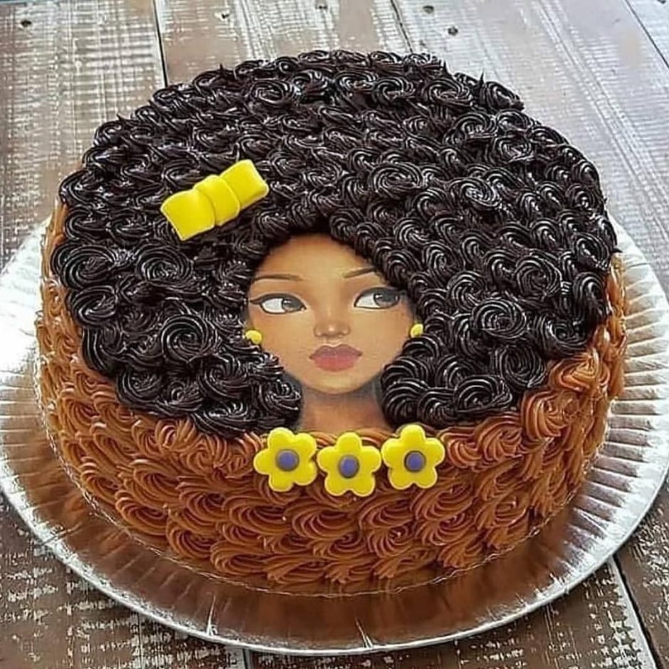 Украшение торта в виде девушки