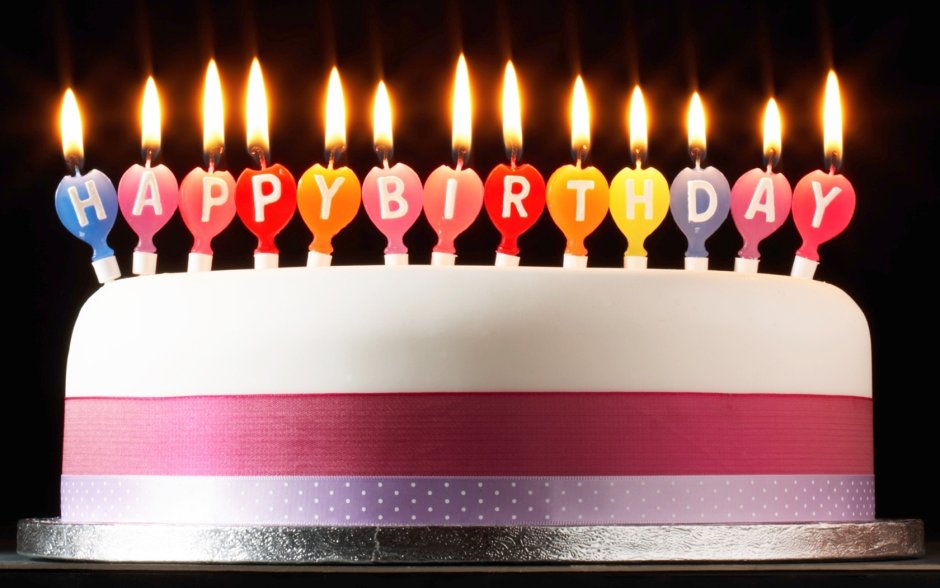 Открытки с днём рождения торт со свечами