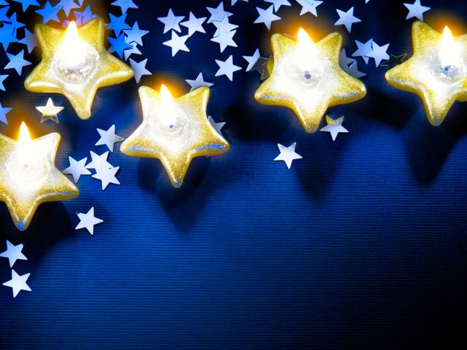 Синий фон со звездочками