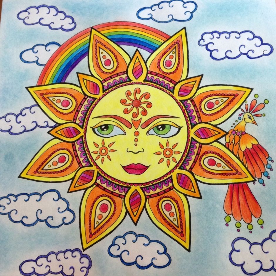 Солнце декоративное изображение