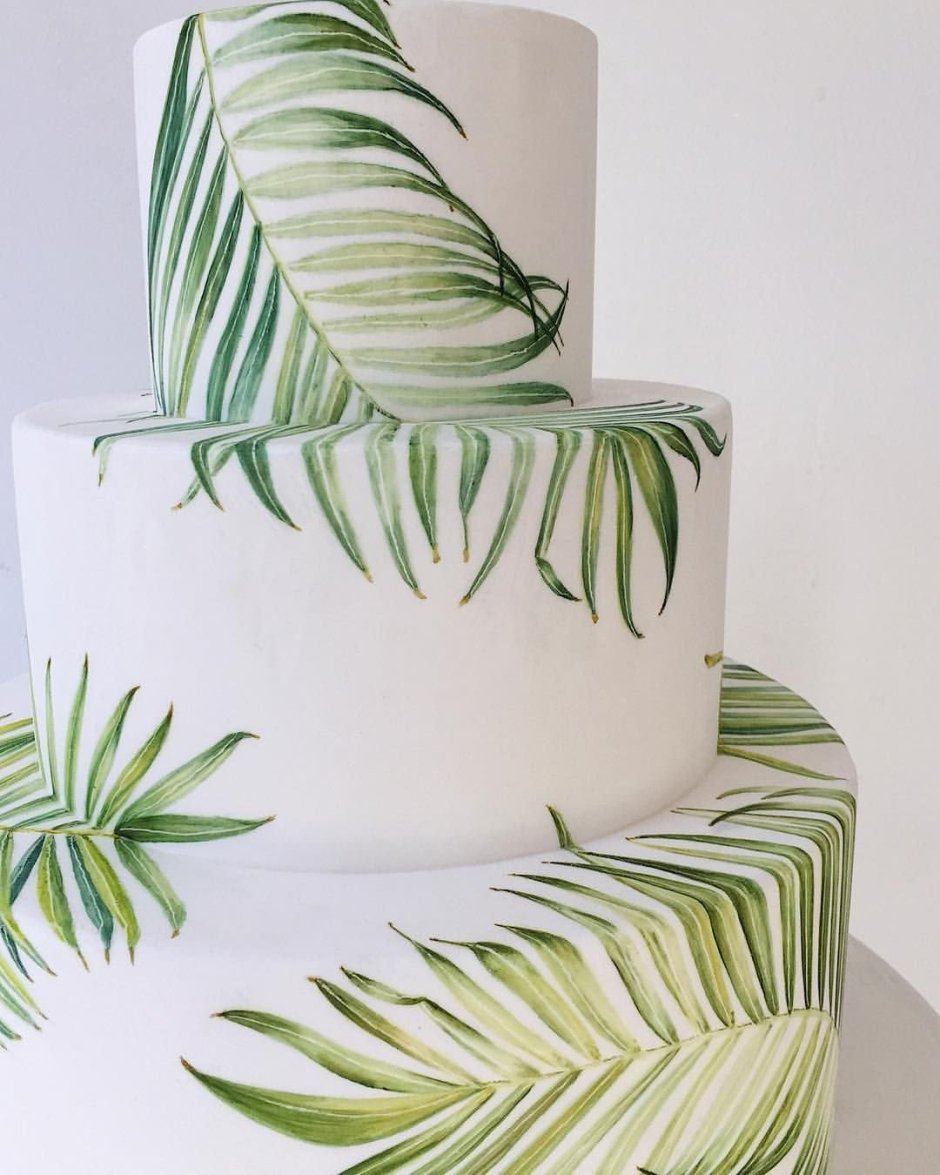 Украшение торта в тропическом стиле