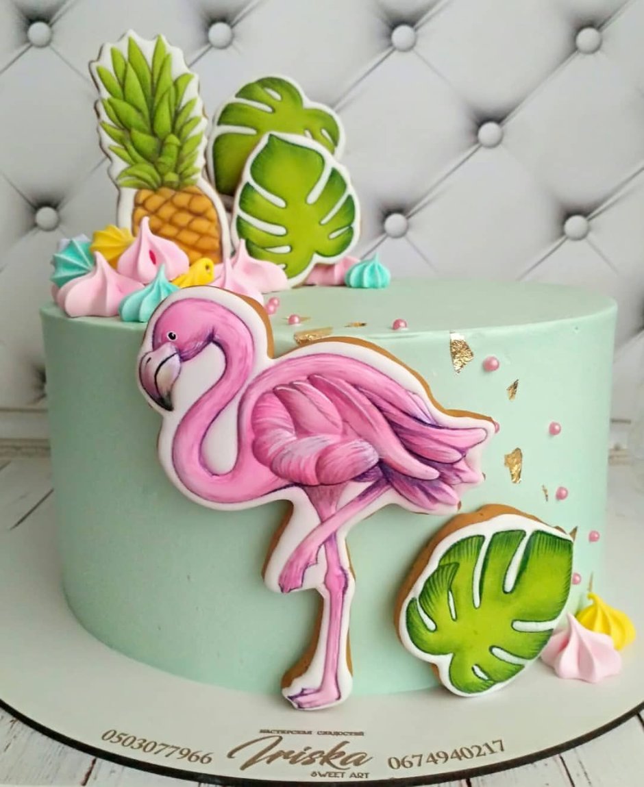 Торт для девочки в тропическом стиле