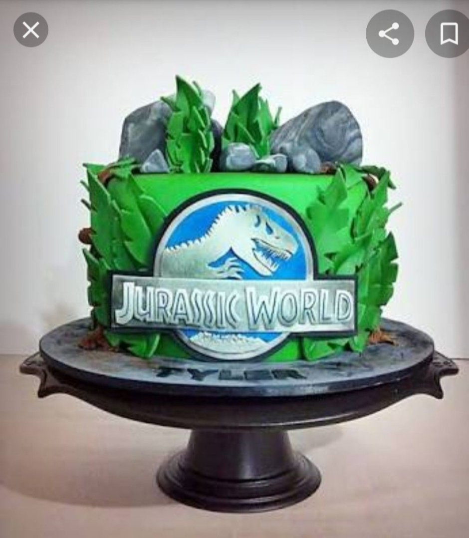 Торт с динозаврами парк Юрского на день рождения
