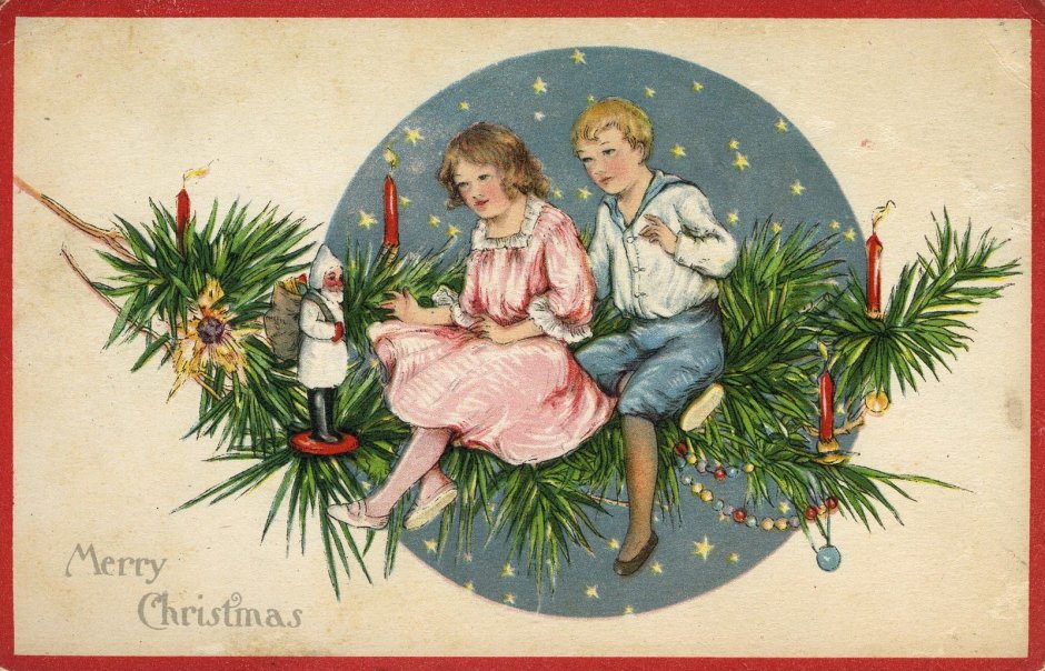 Новогодние открытки в Старом стиле