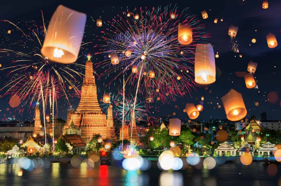 Салют в Бангкоке на новый год