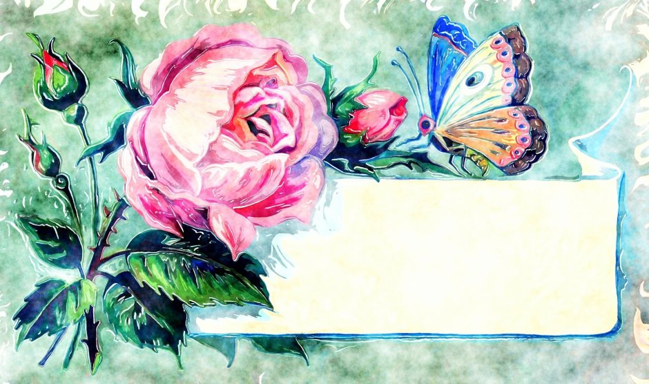 Акварельные открытки с цветами