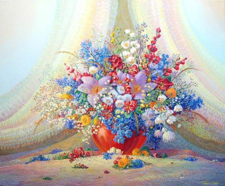 Живопись цветочные картины Сергея Панина