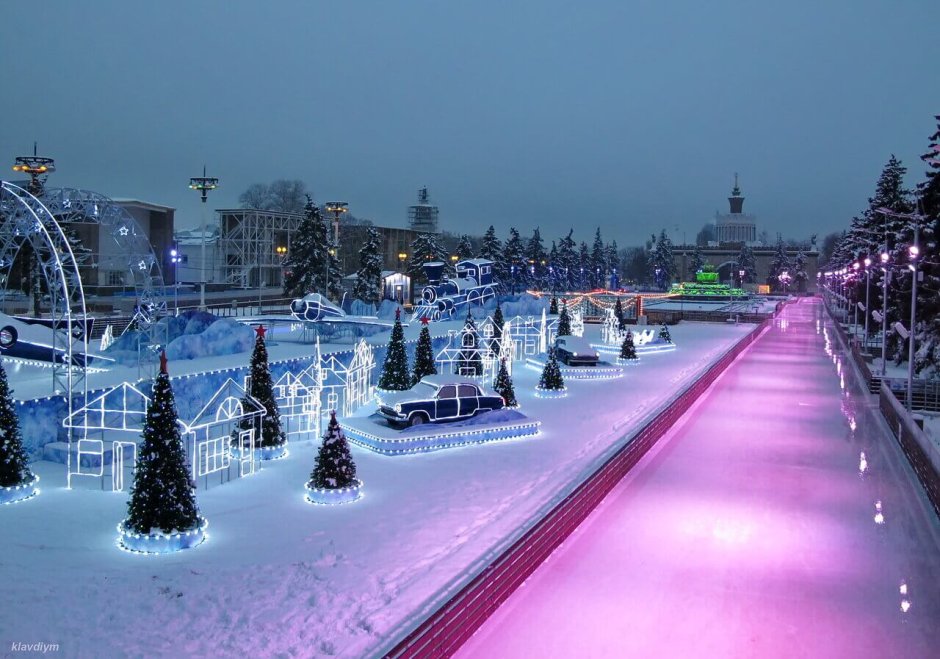 Парк ВДНХ Москва зима