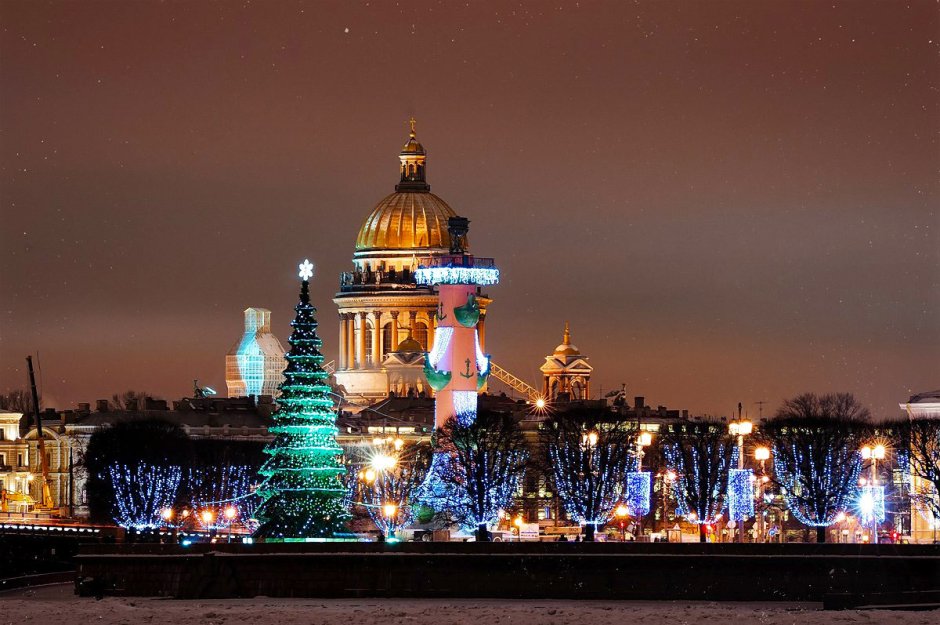 Рождество в Санкт-Петербурге Исаакиевская площадь