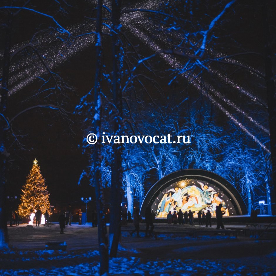 Поезд Рождественский акварель