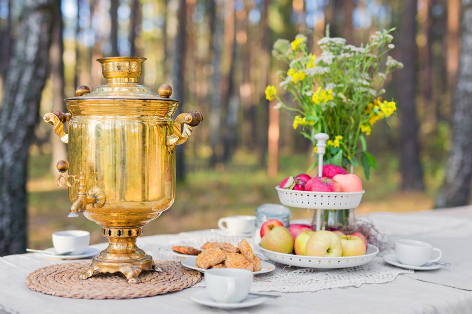 Чаепитие с самоваром дети