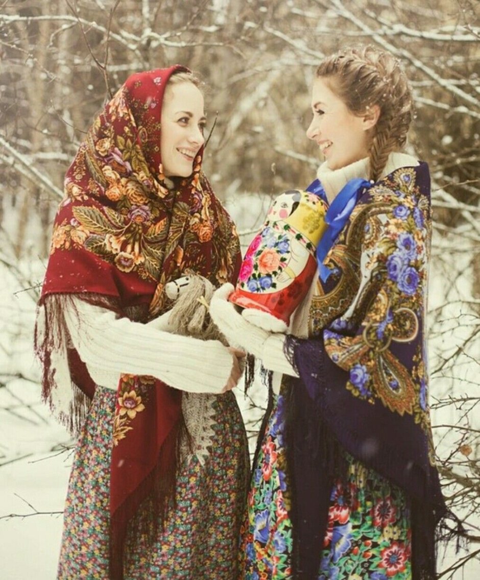 Фотосессия в русском стиле зимой