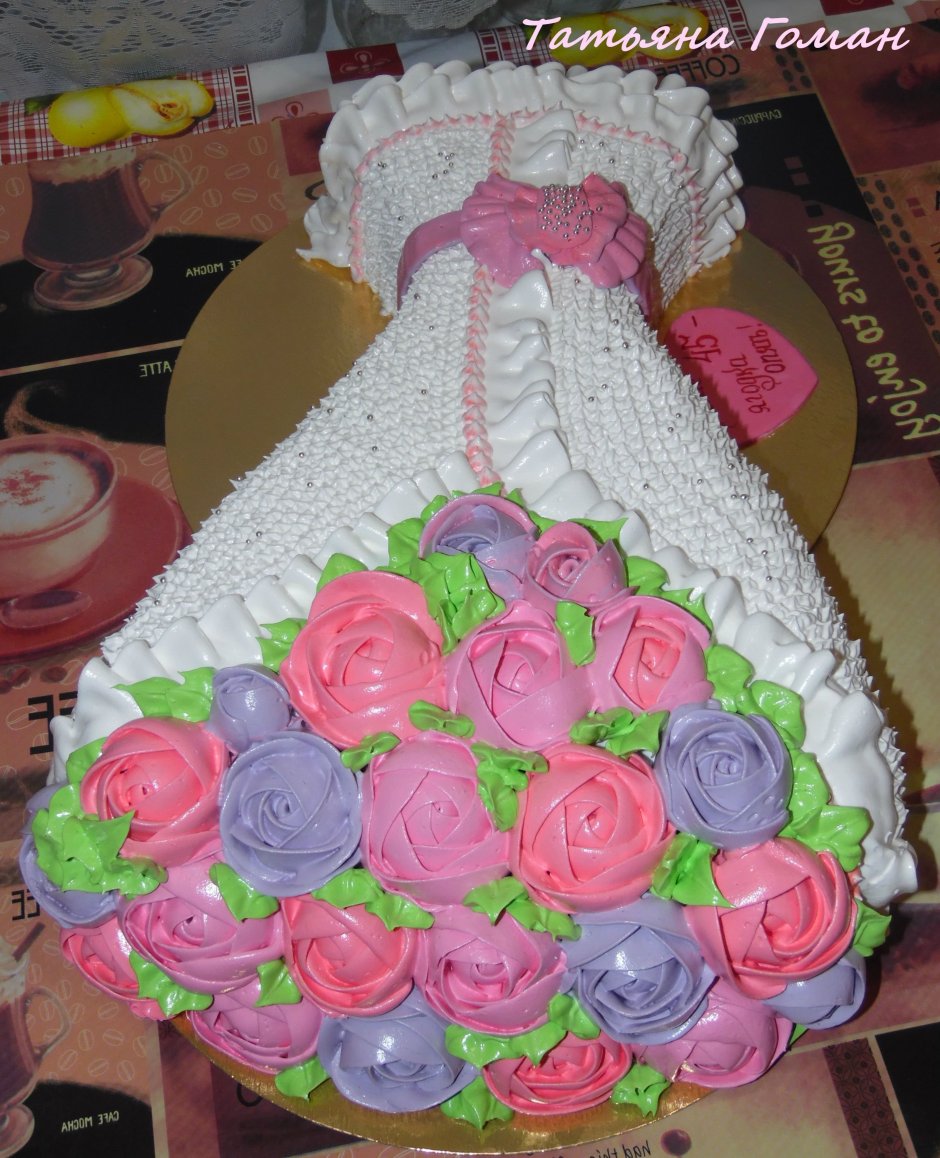 Торт букет цветов из мастики